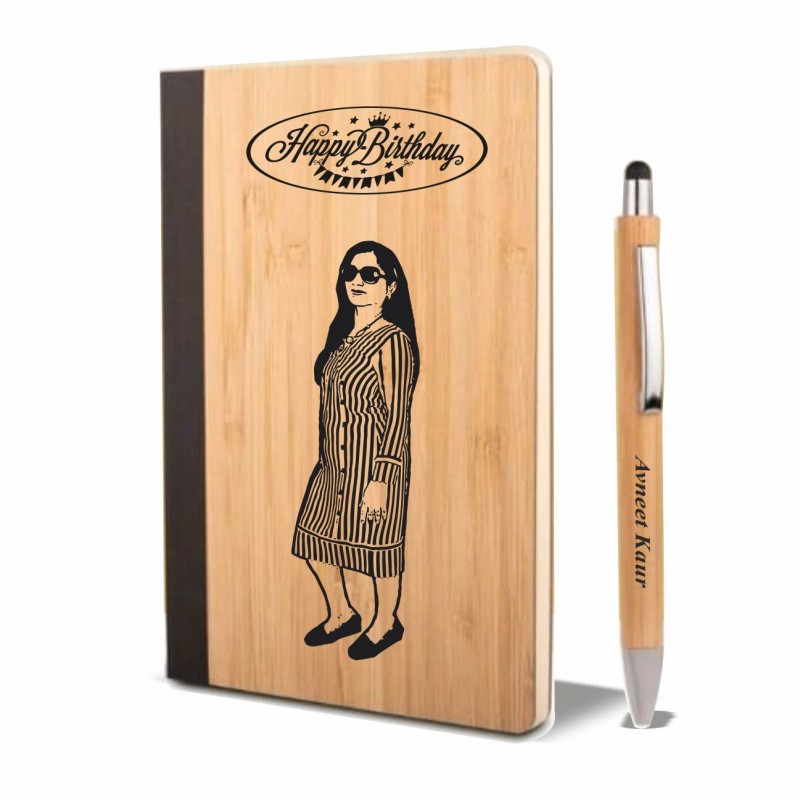 WOODEN DIARY SET