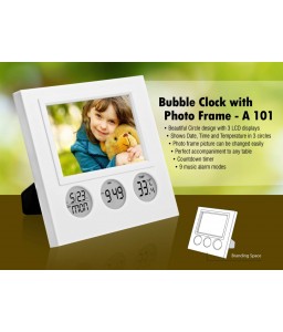 BUBBLE CLOCK WITH PHOTO FRAME
