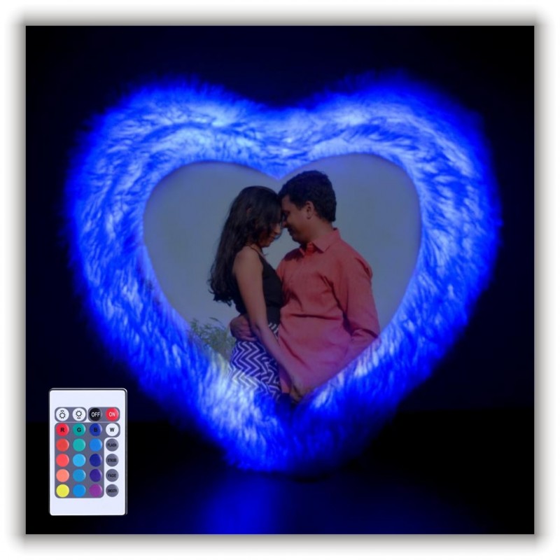 MULTI LED PILLOW HEART 16"