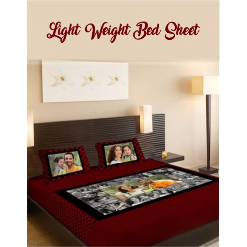 LIGHT WEIGHT BED SHEET WITH 2 PILLOW COVER (81-B)