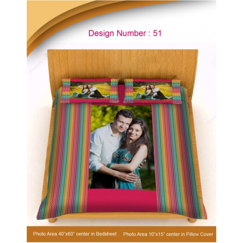 DESIGNER BED SHEET WITH 2 PILLOW COVER (DB-51)