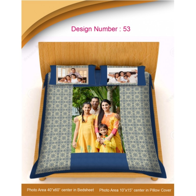 DESIGNER BED SHEET WITH 2 PILLOW COVER (DB-53)