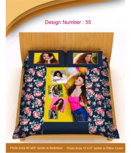 DESIGNER BED SHEET WITH 2 PILLOW COVER (DB-55)