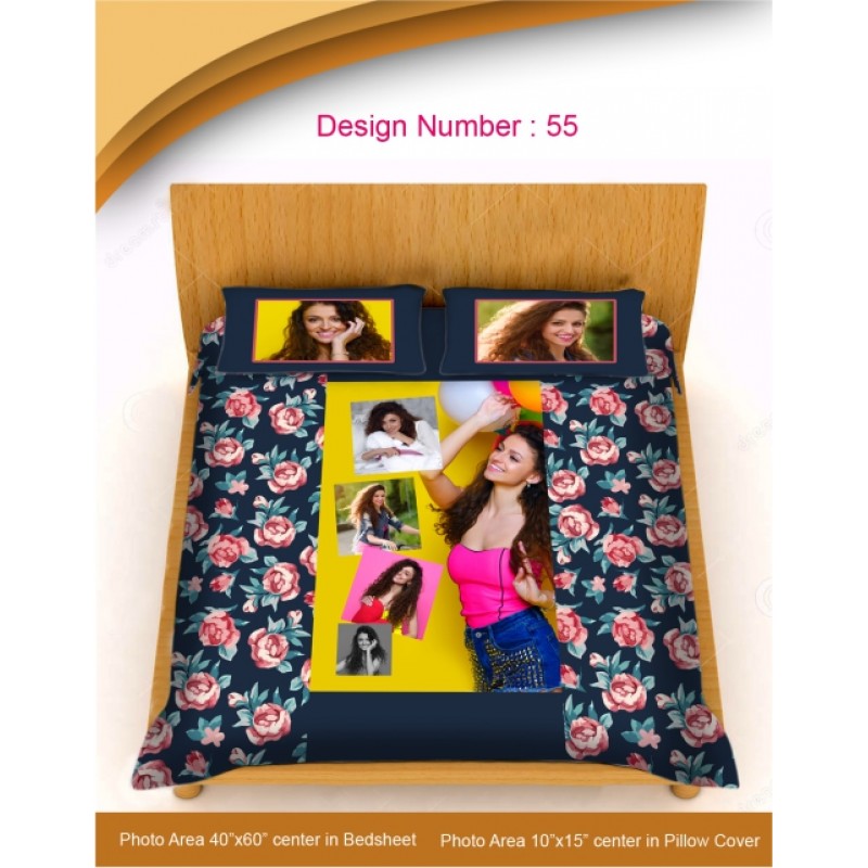 DESIGNER BED SHEET WITH 2 PILLOW COVER (DB-55)