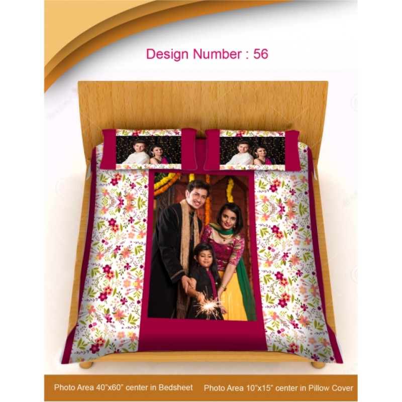 DESIGNER BED SHEET WITH 2 PILLOW COVER (DB-56)