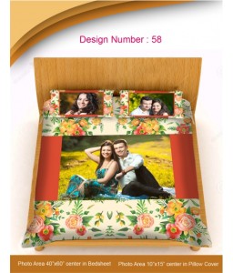 DESIGNER BED SHEET WITH 2 PILLOW COVER (DB-58)